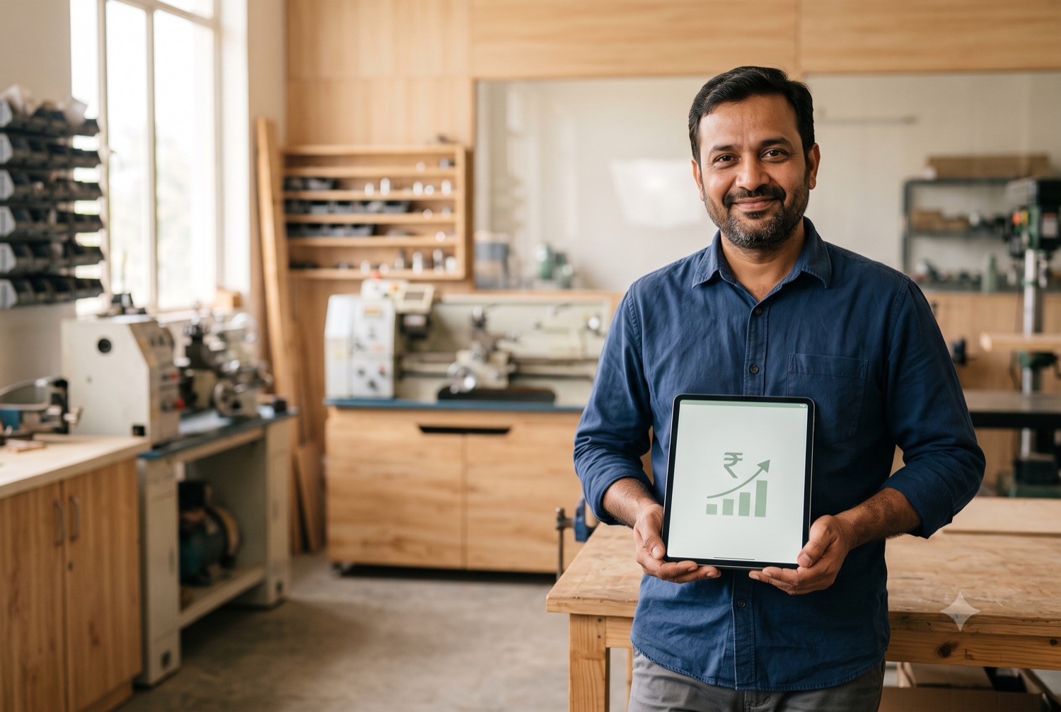 A a manufacturing unit owner with their books handled
